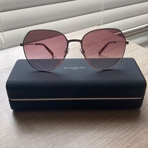 Givenchy Brown Burgundy Geometric Sunglasses